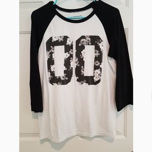 Baseball floral detail tee